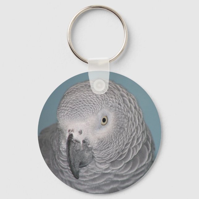 African Grey Parrot Keychain (Front)