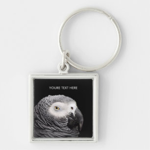 African Grey Parrot Keychain