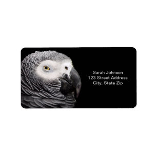 African Grey Parrot Label