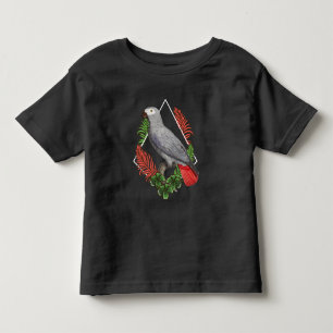 African Grey Parrot Lover Flower Toddler T-shirt