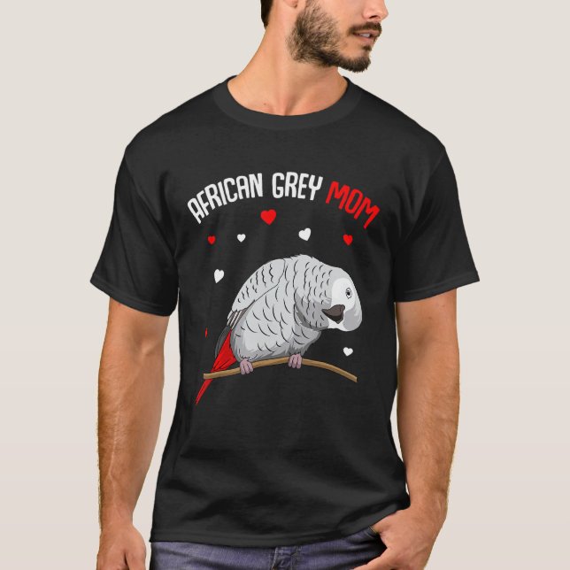 African Grey Parrot Mom Love Funny Women T-Shirt (Front)