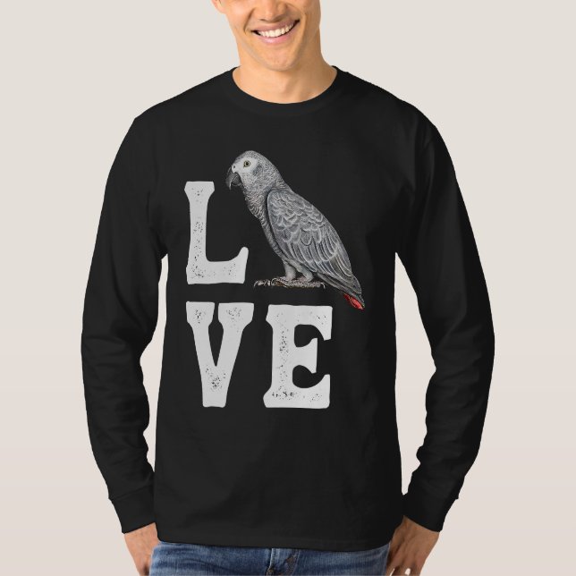 African Grey Parrot Owner Tee Parrot Artwork (Front)
