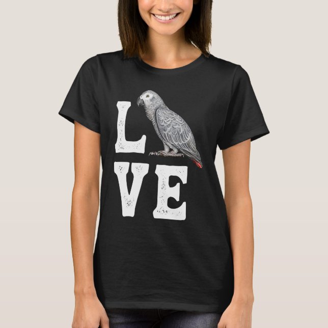 African Grey Parrot Owner Tee Parrot Artwork (Front)