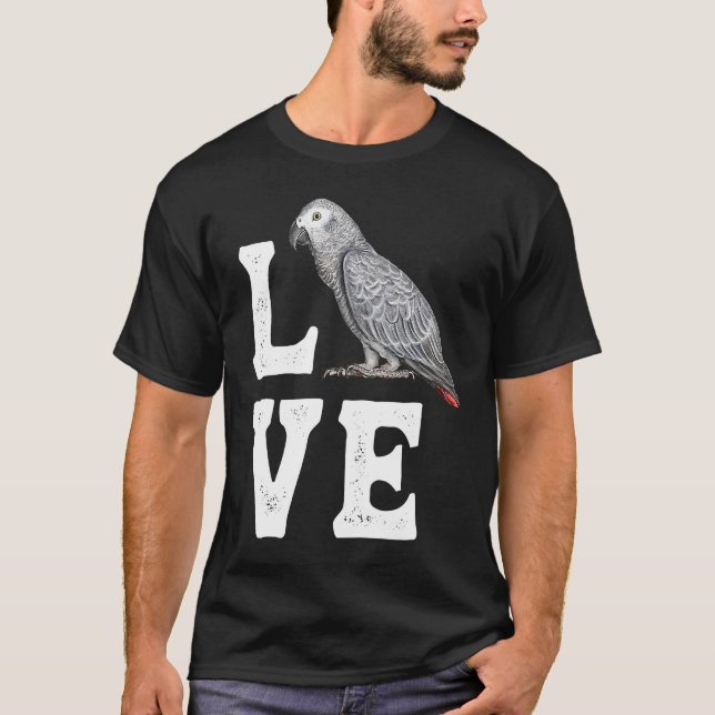 African Grey Parrot Owner Tee Parrot Artwork (Front)