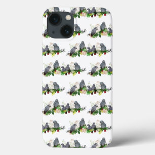 African Grey Parrot Party iPhone 13 Case