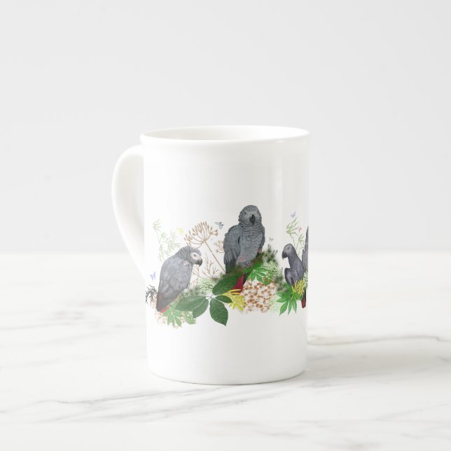 African Grey Parrot Party Mug (Front Left)