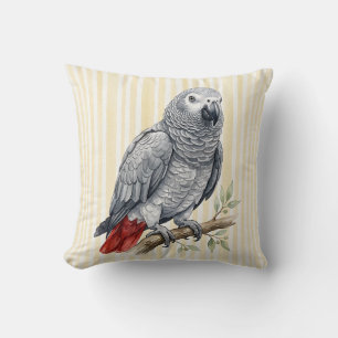 African Grey Parrot Pillow Cover