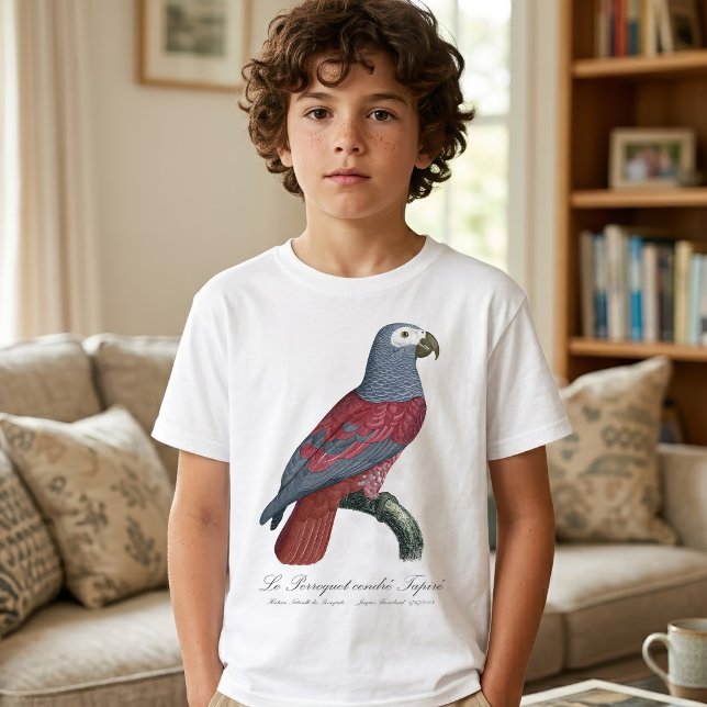 African Grey Parrot Red Factor Psittacus Erithacus T-Shirt (African Grey Parrot Red Factor Psittacus Erithacus. Boy Basic White T-Shirt)
