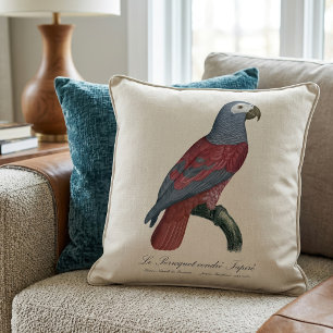 African Grey Parrot Red Factor Psittacus Erithacus Throw Pillow