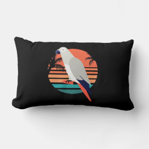 African Grey Parrot Retro Vintage Lumbar Pillow