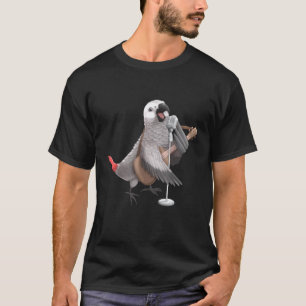 African Grey Parrot Singing Guitar Player Musician T-Shirt