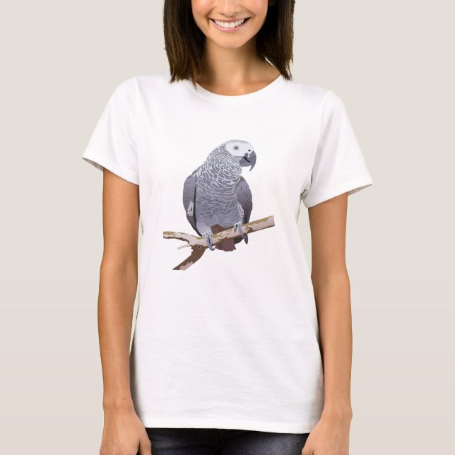 African Grey Parrot T-Shirt (Front)