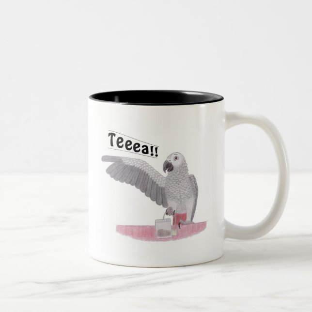 African Grey Parrot Teeea!! Tea Mug (Right)