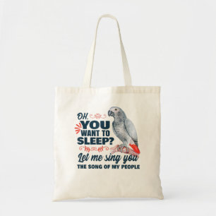 African grey parrot tote bag