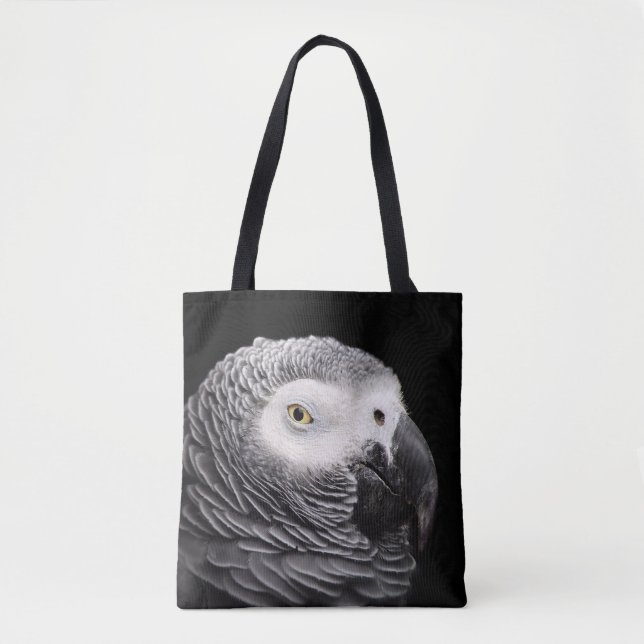 African Grey Parrot Tote Bag (Front)