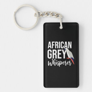 African Grey Parrot Whisperer Keychain
