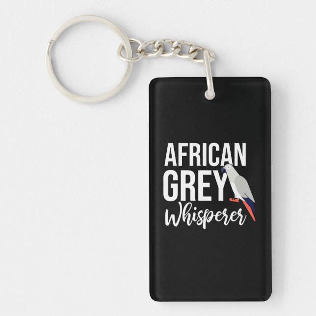 African Grey Parrot Whisperer Keychain (Front)