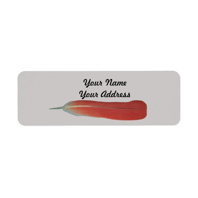 African Grey Red Feather Return Address Labels (Front)