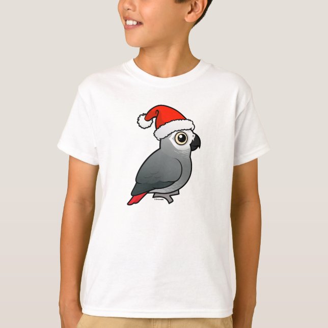 African Grey Santa T-Shirt (Front)