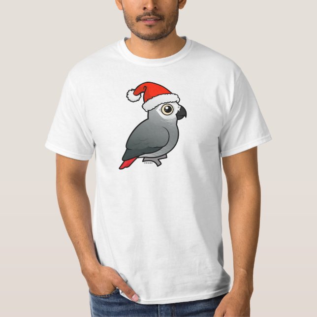 African Grey Santa T-Shirt (Front)