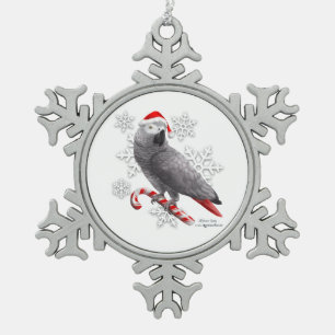 African Grey Snowflake Ornament