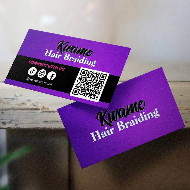 African Hair Braiding QR code Connect with us Business Card (Creator Uploaded)
