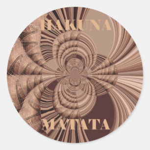 African Hakuna Matata Fractal Art Print/Graphic Classic Round Sticker