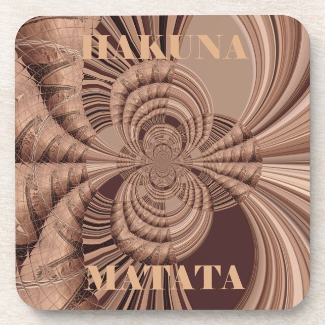 African Hakuna Matata Fractal Art Print/Graphic Coaster (Front)