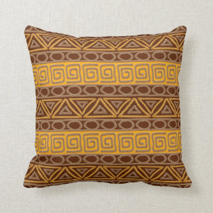 african hand-drawn ethnic pattern throw pillow