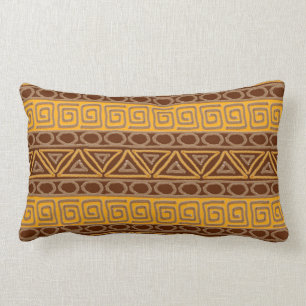 african hand-drawn ethnic tribal pattern lumbar pillow