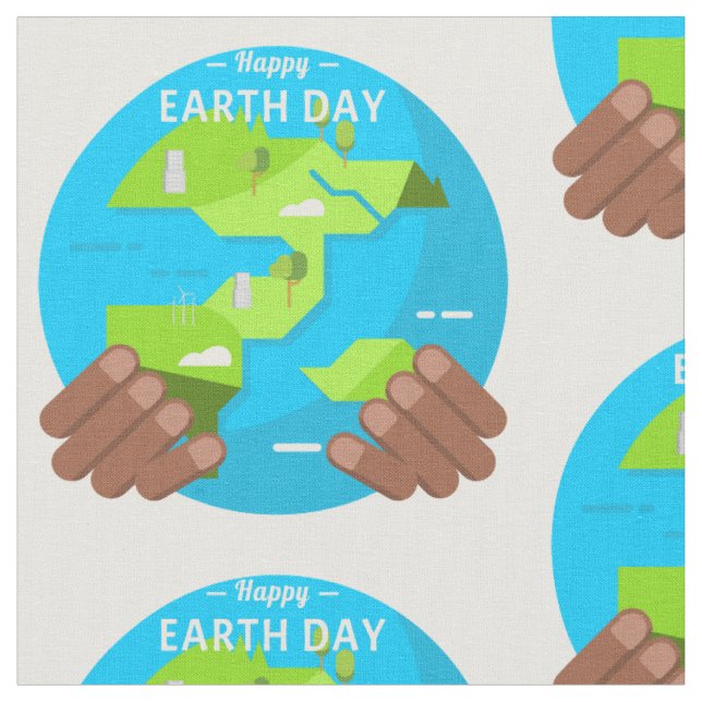 african happy Earth Day fabric (Close Up)