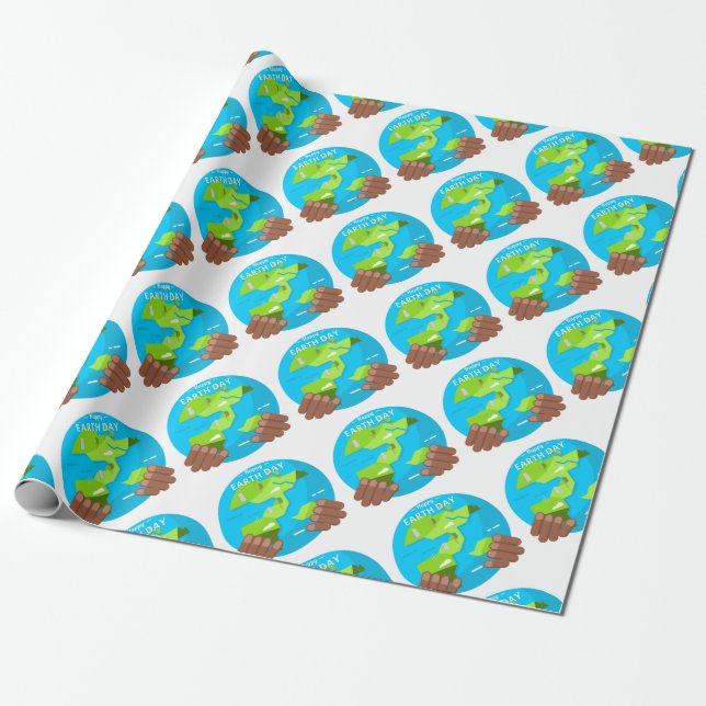 african happy Earth Day Wrapping Paper (Unrolled)