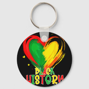 African heart black history month african american keychain