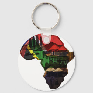 African Heritage Art - A Cultural Fusion Keychain