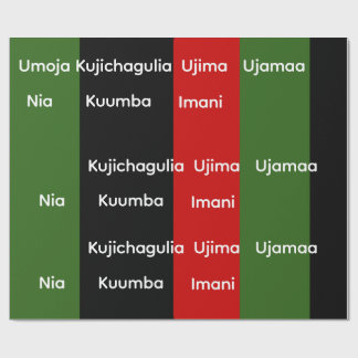 African Heritage Kwanzaa Nguzo Saba Principles Wrapping Paper
