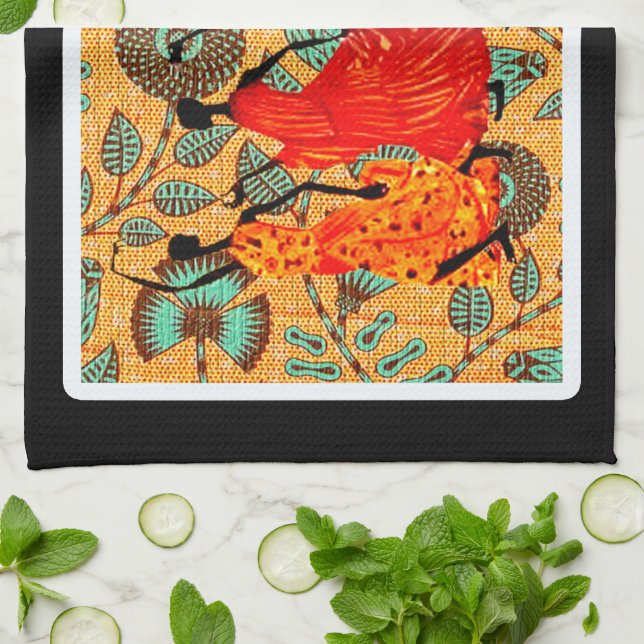 African Heritage Modern Design  Kitchen Towel (Folded)
