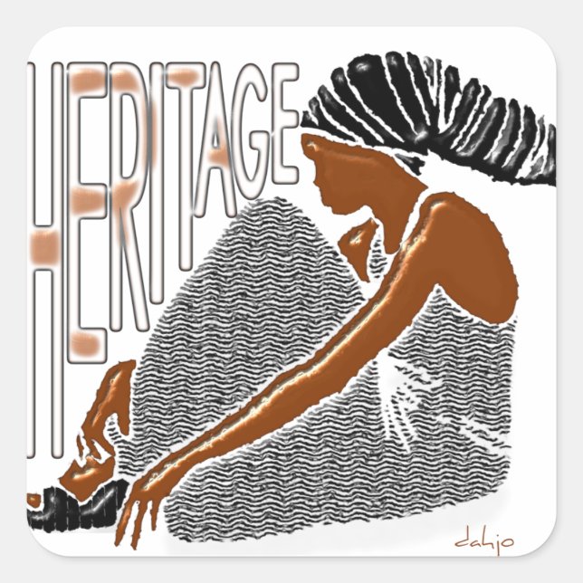AFRICAN Heritage Square Sticker (Front)