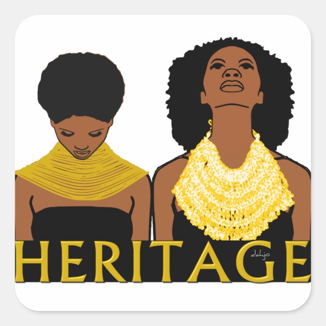 AFRICAN Heritage Square Sticker (Front)