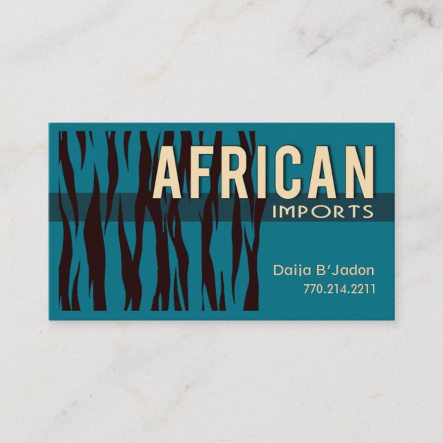 African Imports I - Afrocentric African American Business Card (Front)