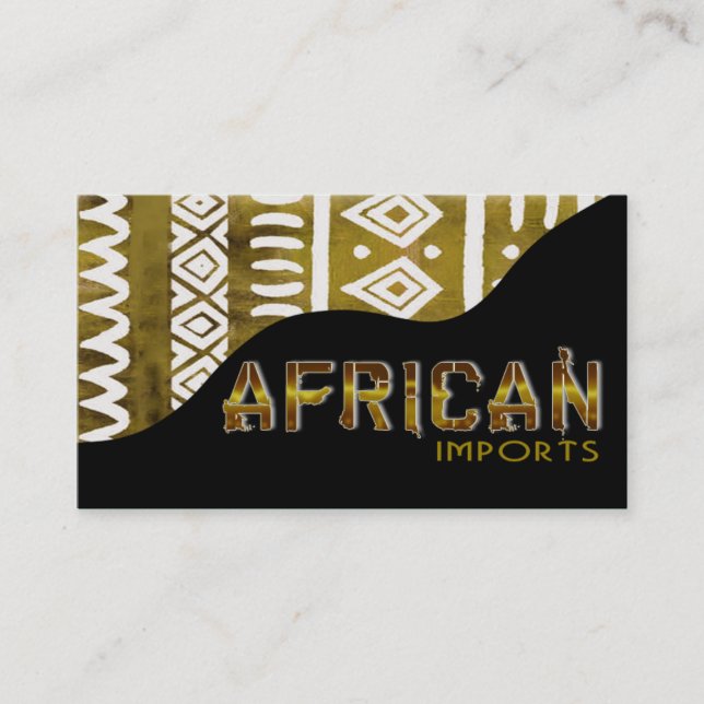 African Imports II - Afrocentric Kenyan mud cloth Business Card (Front)
