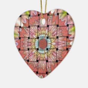 African-Inspired Art Print– Geometric Woven Design Ceramic Ornament