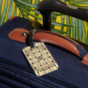 African-Inspired Art Print– Geometric Woven Design Luggage Tag