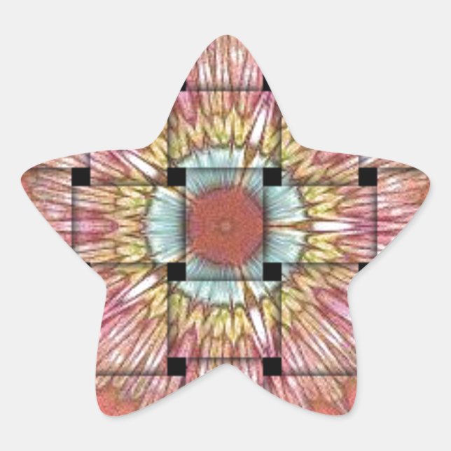 African-Inspired Art Print– Geometric Woven Design Star Sticker (Front)