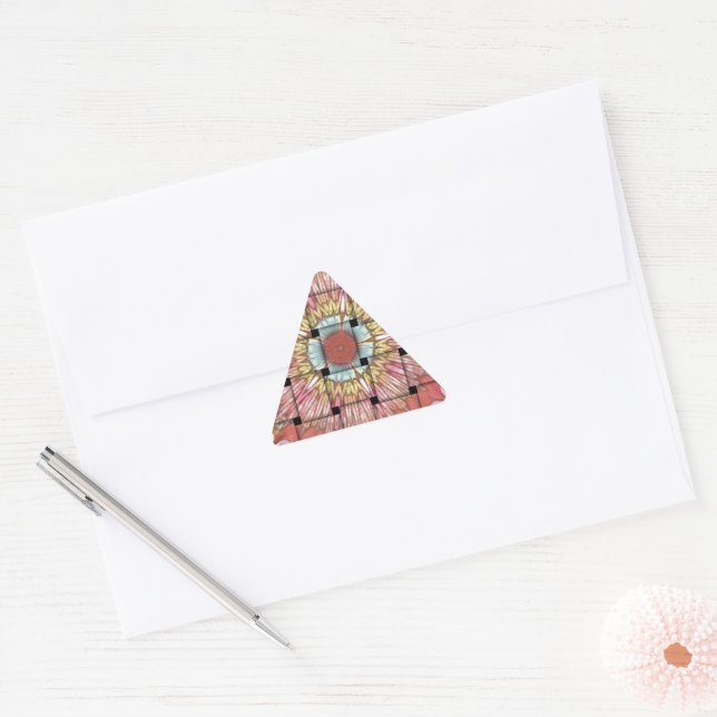 African-Inspired Art Print– Geometric Woven Design Triangle Sticker (Envelope)