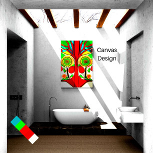 African inspired design, bright colours, abstract canvas print
