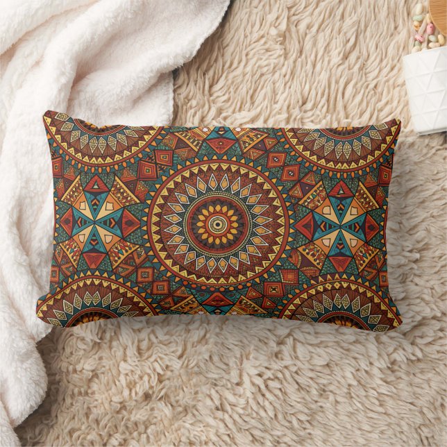 African-Inspired Geometric Throw Pillow Cover (Blanket)