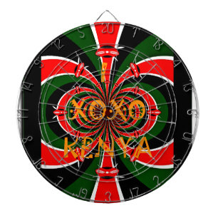 African-Inspired Kenya Flag Abstract Art Dartboard