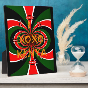 African-Inspired Kenya Flag Abstract Art Plaque