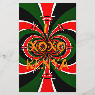 African-Inspired Kenya Flag Abstract Art Stationery