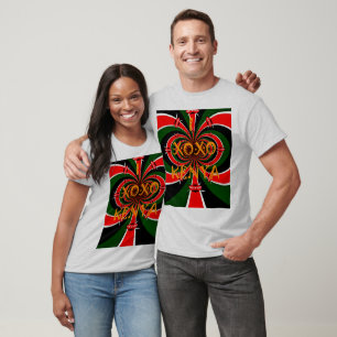 African-Inspired Kenya Flag Abstract Art T-Shirt